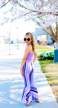 Load image into Gallery viewer, Lavender Striped Halter/ Bell Bottom Set
