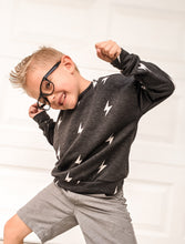 Load image into Gallery viewer, Boys Charcoal Lightning Bolt Sweatshirt
