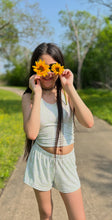 Load image into Gallery viewer, Pastel Mint Floral Girls Halter and Short Set
