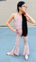 Load image into Gallery viewer, Sparkle Rose Sequin Bell Bottom and Halter Top Set
