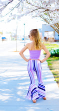 Load image into Gallery viewer, Lavender Striped Halter/ Bell Bottom Set
