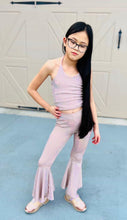 Load image into Gallery viewer, Sparkle Rose Sequin Bell Bottom and Halter Top Set
