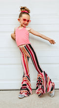 Load image into Gallery viewer, Coral Striped Halter/ Bell Bottom Set
