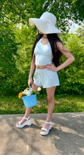 Load image into Gallery viewer, Pastel Mint Floral Girls Halter and Short Set
