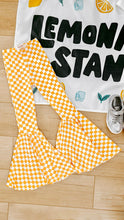 Load image into Gallery viewer, Yellow Mustard Checkered Print Bell Bottom Pants
