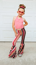 Load image into Gallery viewer, Coral Striped Halter/ Bell Bottom Set
