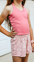 Load image into Gallery viewer, Girls Coral Floral Halter and Short Set
