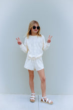 Load image into Gallery viewer, Daisy Jacquard Sweatshirt/Shorts Set in Ivory
