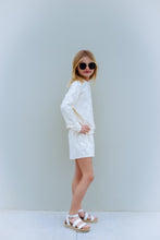 Load image into Gallery viewer, Daisy Jacquard Sweatshirt/Shorts Set in Ivory
