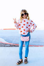 Load image into Gallery viewer, Pink Hearts Sweatshirt Top
