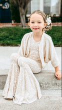 Load image into Gallery viewer, Khaki Pastel Floral Bell Bottom Jumpsuit
