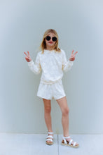 Load image into Gallery viewer, Daisy Jacquard Sweatshirt/Shorts Set in Ivory
