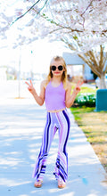 Load image into Gallery viewer, Lavender Striped Halter/ Bell Bottom Set
