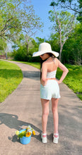 Load image into Gallery viewer, Pastel Mint Floral Girls Halter and Short Set
