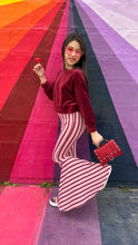 Load image into Gallery viewer, Pink and Red Stripe Bell Bottom Pants
