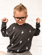 Load image into Gallery viewer, Boys Charcoal Lightning Bolt Sweatshirt
