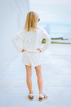 Load image into Gallery viewer, Daisy Jacquard Sweatshirt/Shorts Set in Ivory
