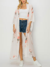 Load image into Gallery viewer, Watercolor Coral Long Duster Kimono

