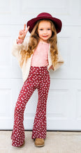 Load image into Gallery viewer, Red Bell Bottoms in Pink Ditsy Floral Print
