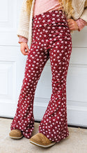 Load image into Gallery viewer, Red Bell Bottoms in Pink Ditsy Floral Print
