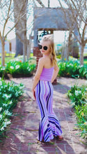 Load and play video in Gallery viewer, Lavender Striped Halter/ Bell Bottom Set
