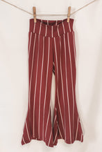 Load image into Gallery viewer, Ava Bell Bottoms in Maroon Stripe
