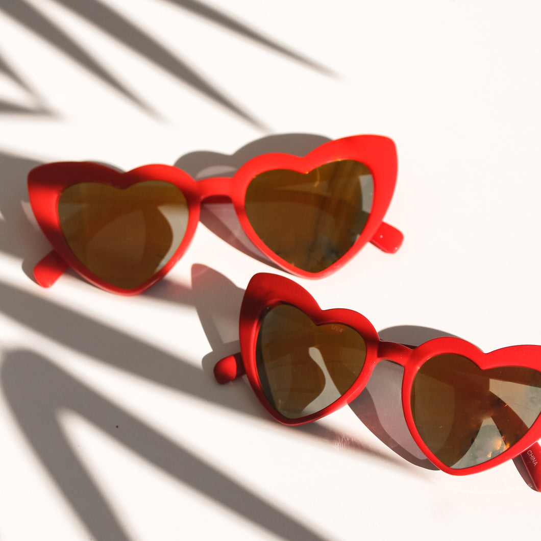 I Heart You Sunnies in Red Mirror