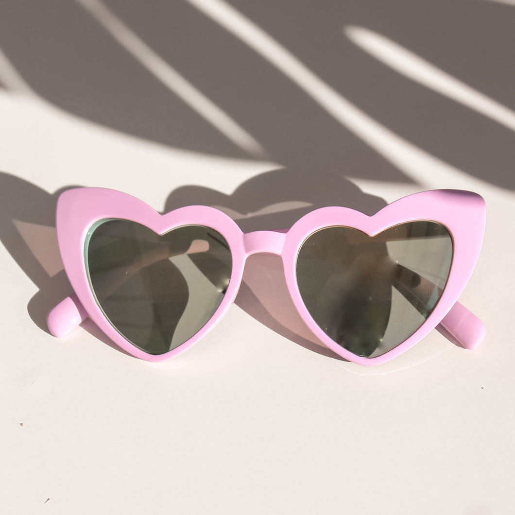 Xoxo Heart Shaped Sunnies in Pink Lavender