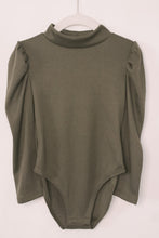 Load image into Gallery viewer, Jade Puff Sleeve Ribbed Bodysuit in Olive
