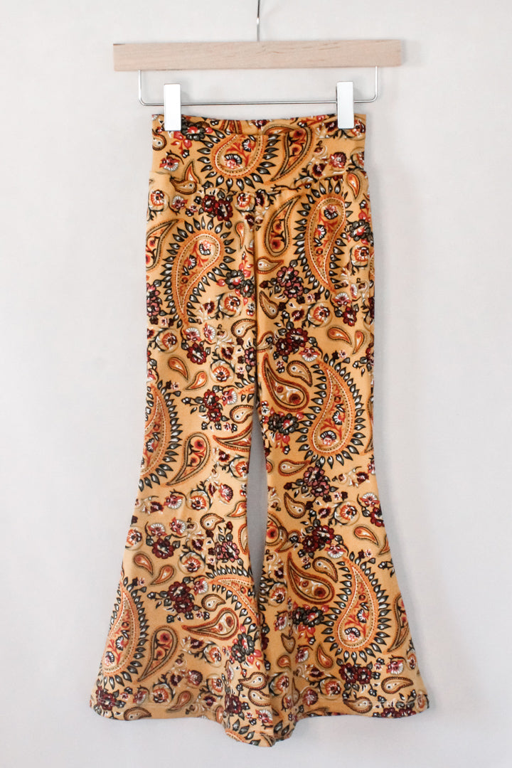 Wild + Free Bell Bottoms in Mustard Boho Floral