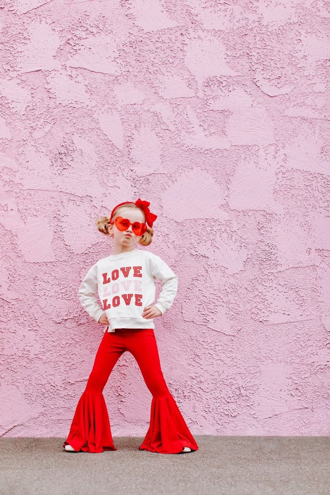 Kamryn Bell Bottoms in Solid Red