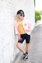 Load image into Gallery viewer, Happy Face Cardigan in Pink Checkerboard
