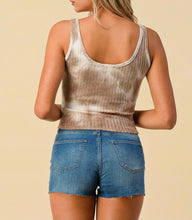 Load image into Gallery viewer, Tie Dye Crop Knit Tank Top in Taupe
