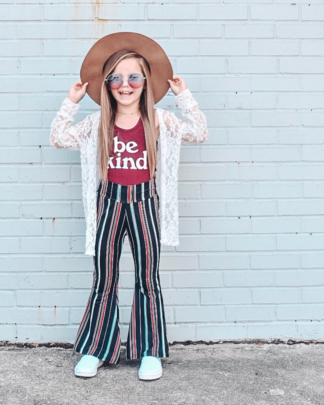 Blackberry Stripe Bell Bottoms