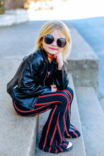 Load image into Gallery viewer, Ava Bell Bottoms in Black and Red Stripes
