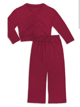 Load image into Gallery viewer, Zoey in the City 2 Piece Lounge Set in Burgundy
