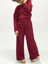 Load image into Gallery viewer, Zoey in the City 2 Piece Lounge Set in Burgundy
