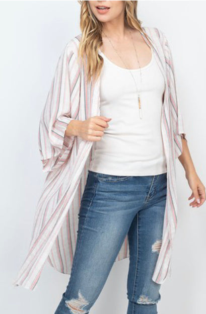 Pastel Stripe Kimono