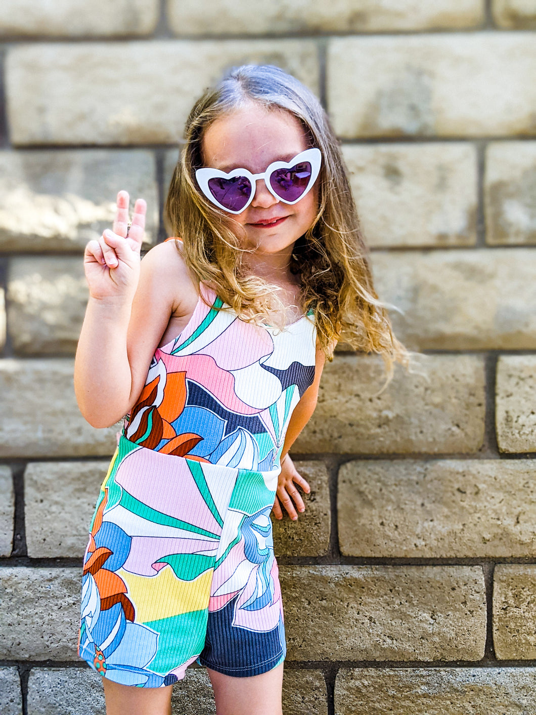 Color Pop Romper in Bright Floral